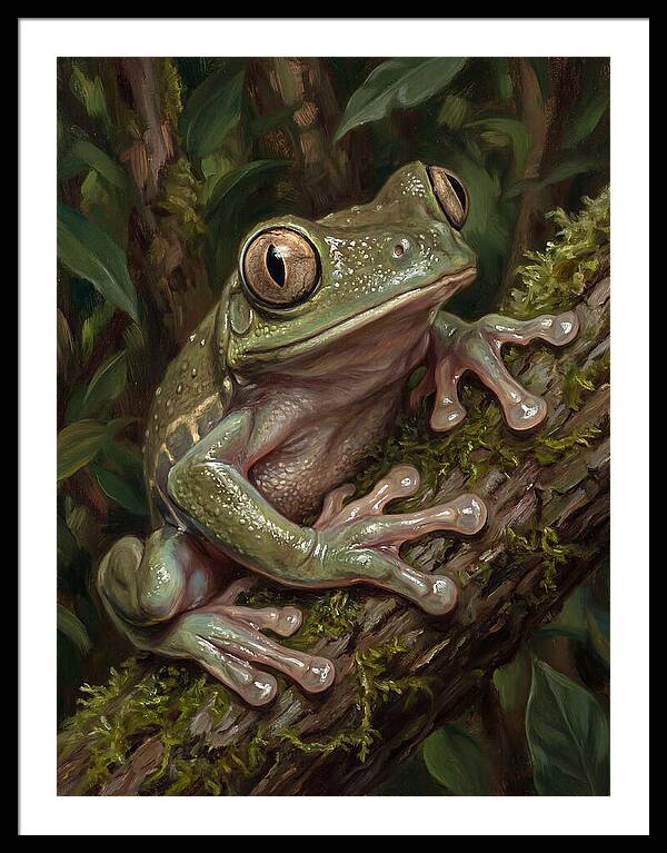 Tree Frog Perched On Branch