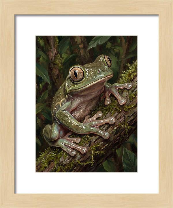 Tree Frog Perched On Branch