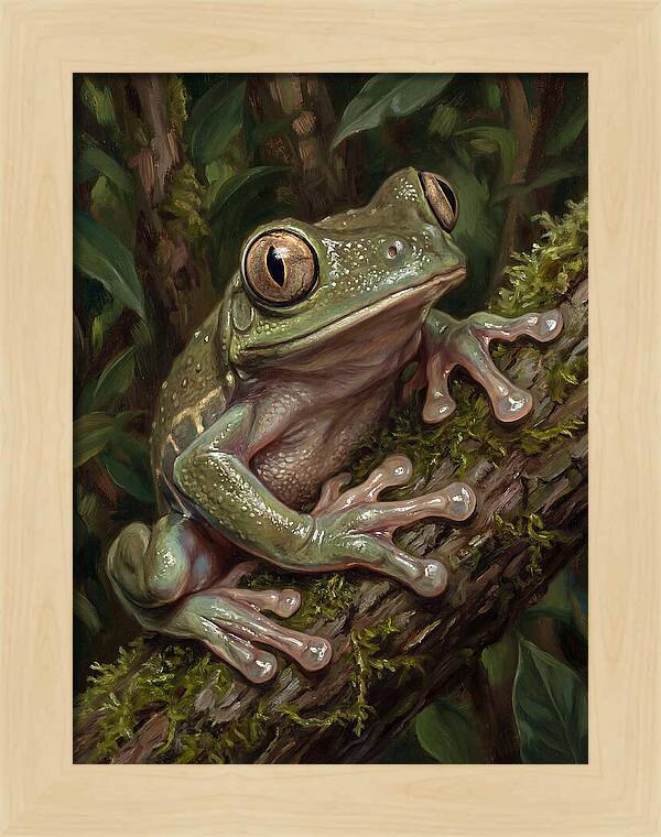 Tree Frog Perched On Branch