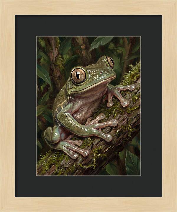 Tree Frog Perched On Branch