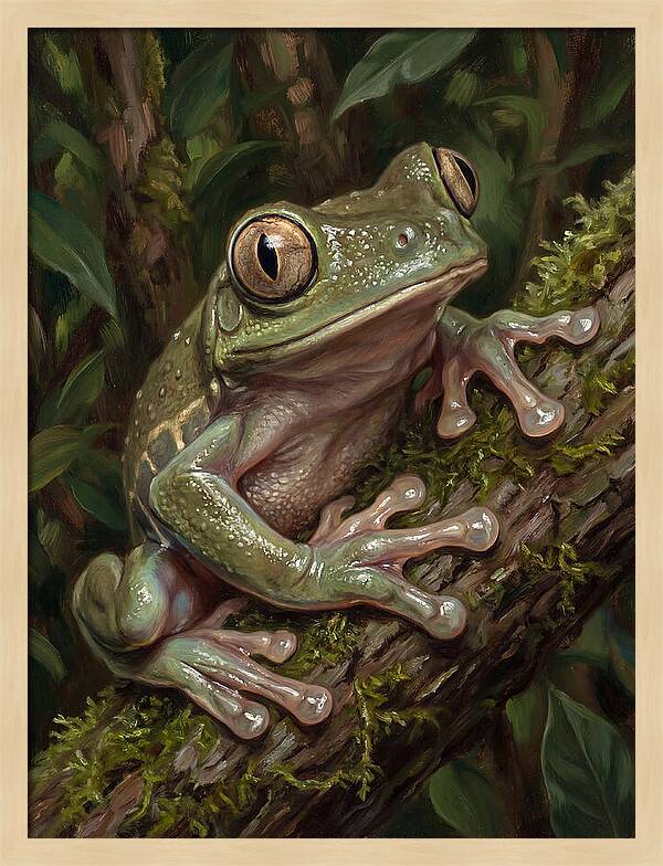 Tree Frog Perched On Branch