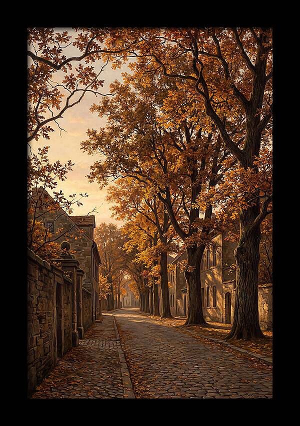 Tree Lined Boulevard In Autumn