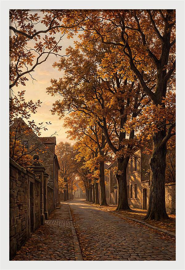 Tree Lined Boulevard In Autumn