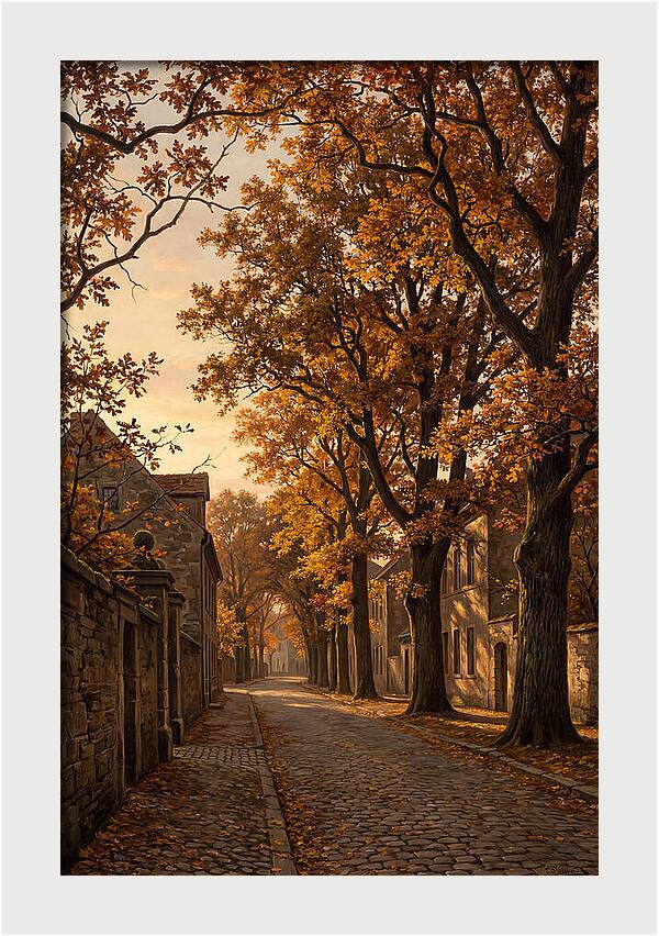 Tree Lined Boulevard In Autumn