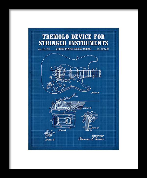 Tremolo Device For Stringed Instruments Fender Stratocaster Blueprint Patent Us2741146a
