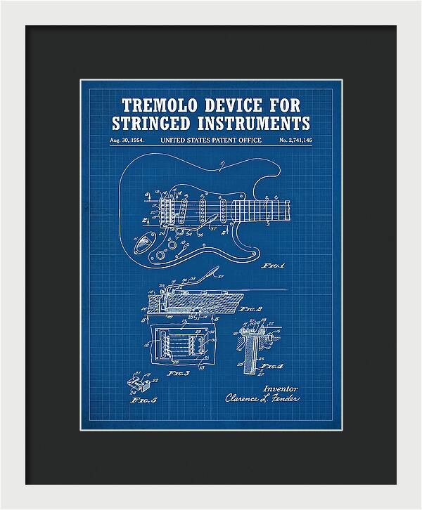 Tremolo Device For Stringed Instruments Fender Stratocaster Blueprint Patent Us2741146a