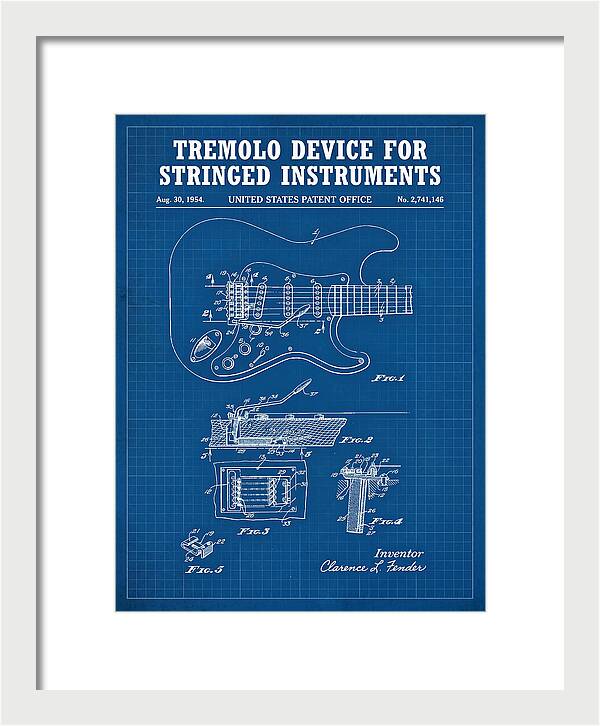 Tremolo Device For Stringed Instruments Fender Stratocaster Blueprint Patent Us2741146a