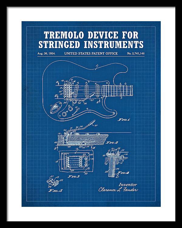 Tremolo Device For Stringed Instruments Fender Stratocaster Blueprint Patent Us2741146a