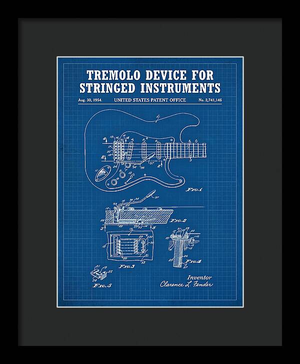 Tremolo Device For Stringed Instruments Fender Stratocaster Blueprint Patent Us2741146a