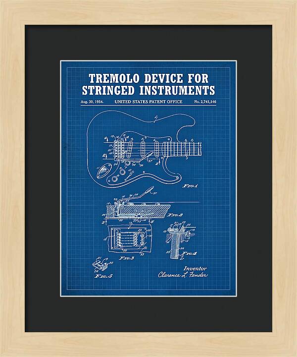 Tremolo Device For Stringed Instruments Fender Stratocaster Blueprint Patent Us2741146a