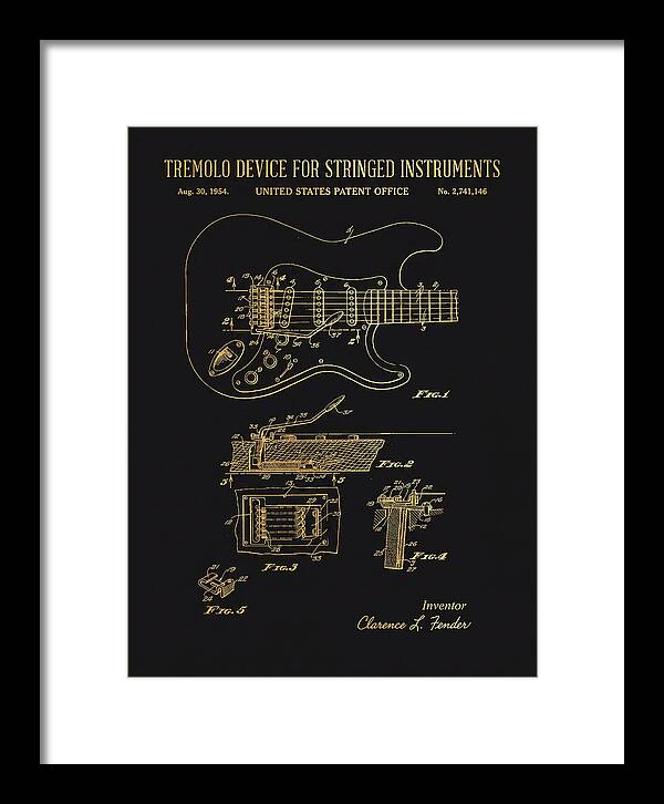 Tremolo Device For Stringed Instruments Fender Stratocaster Gold Patent Us2741146a
