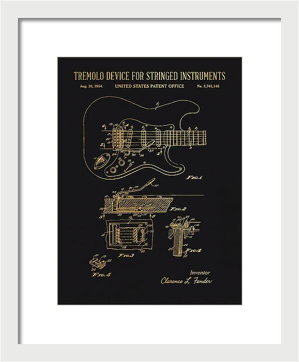 Tremolo Device For Stringed Instruments Fender Stratocaster Gold Patent Us2741146a