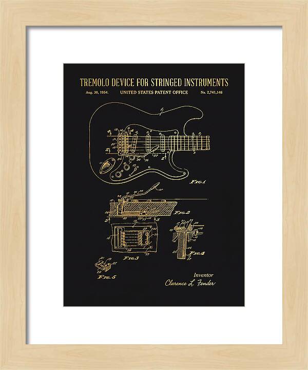 Tremolo Device For Stringed Instruments Fender Stratocaster Gold Patent Us2741146a