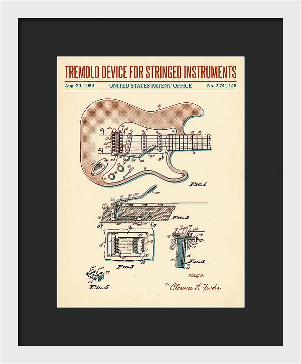 Tremolo Device For Stringed Instruments Fender Stratocaster Retro Patent Us2741146a