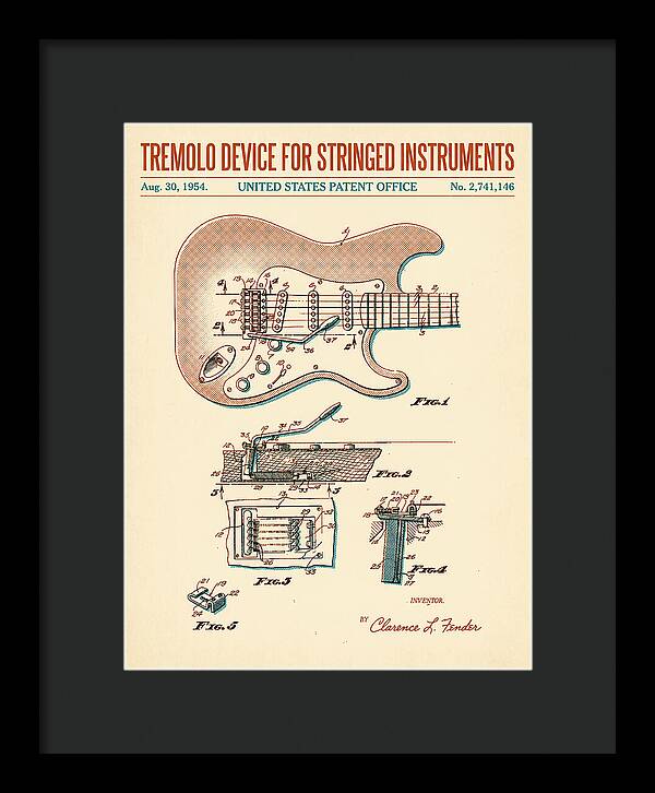 Tremolo Device For Stringed Instruments Fender Stratocaster Retro Patent Us2741146a