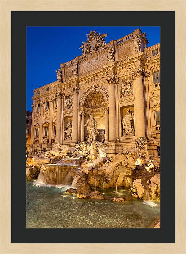 Trevi Fountain At Blue Hour