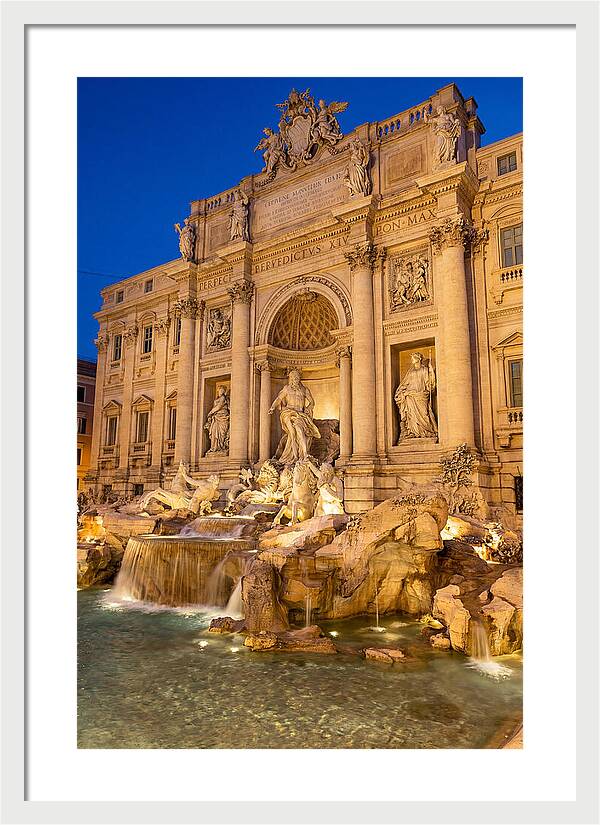 Trevi Fountain At Blue Hour