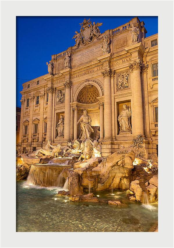 Trevi Fountain At Blue Hour