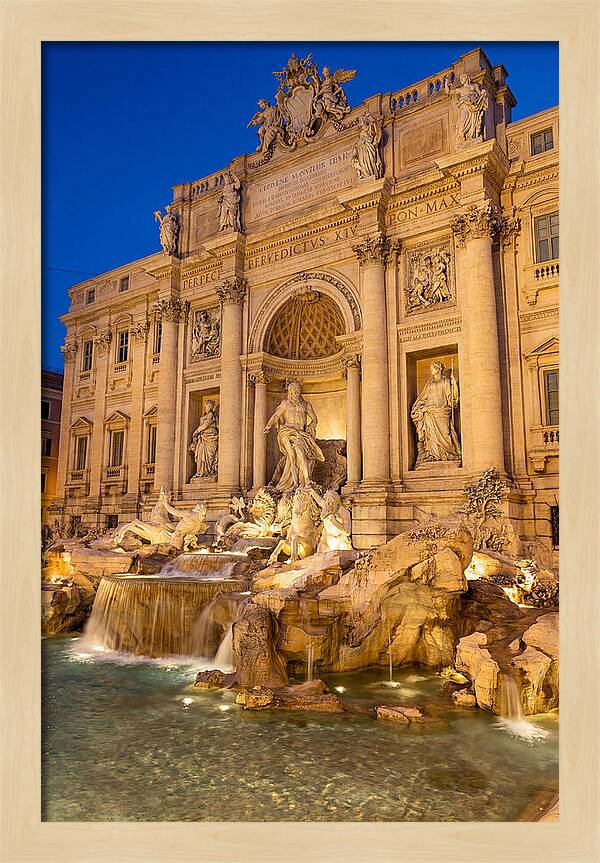 Trevi Fountain At Blue Hour