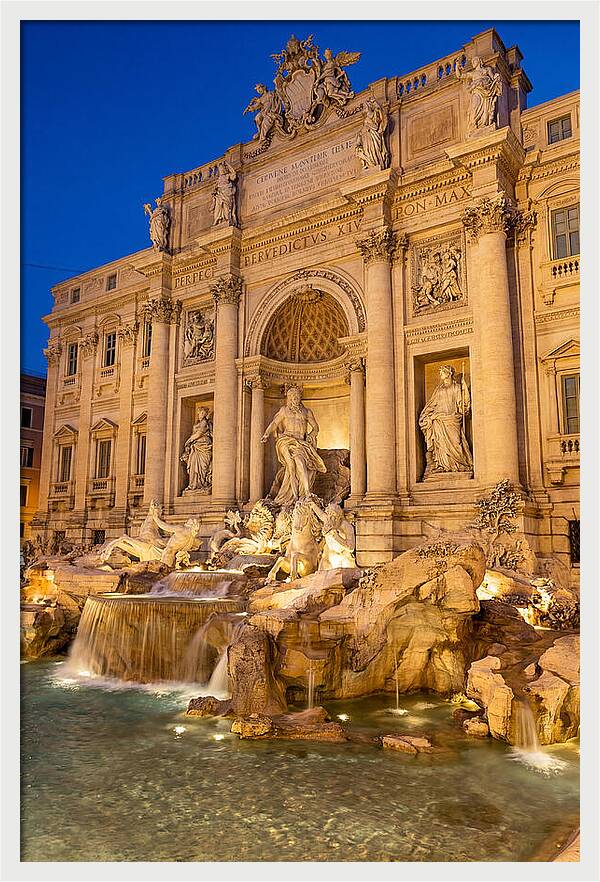 Trevi Fountain At Blue Hour