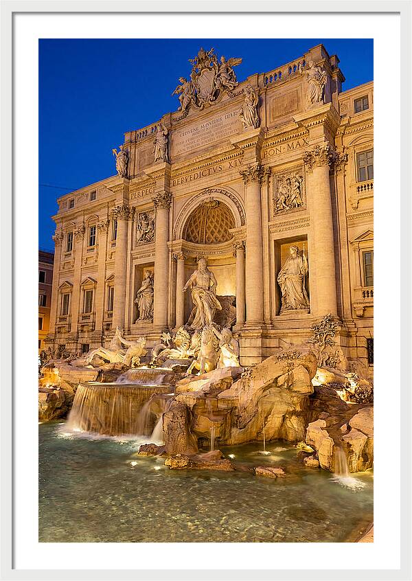 Trevi Fountain At Blue Hour