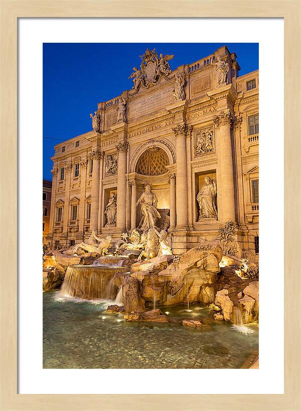 Trevi Fountain At Blue Hour
