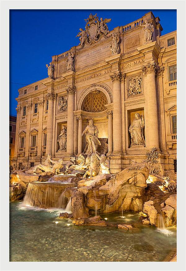 Trevi Fountain At Blue Hour