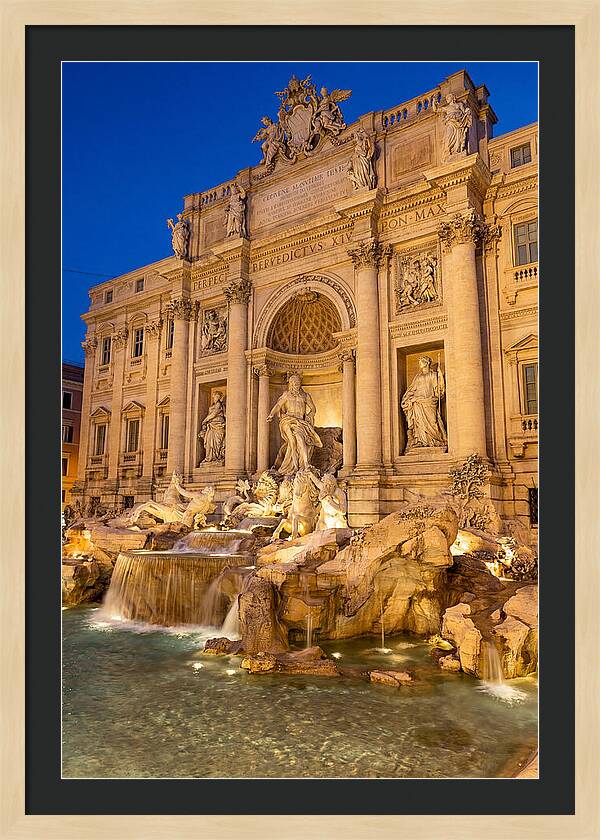 Trevi Fountain At Blue Hour