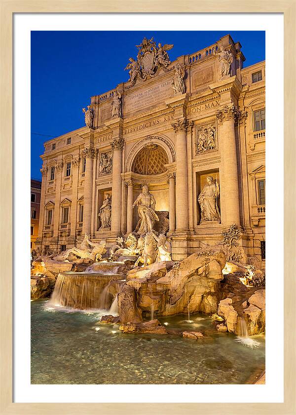 Trevi Fountain At Blue Hour