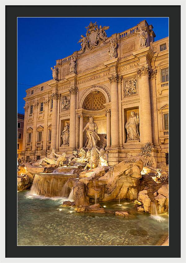 Trevi Fountain At Blue Hour