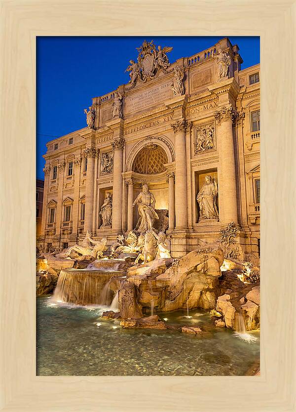 Trevi Fountain At Blue Hour