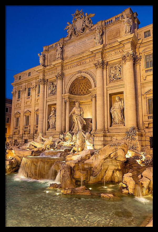 Trevi Fountain At Blue Hour