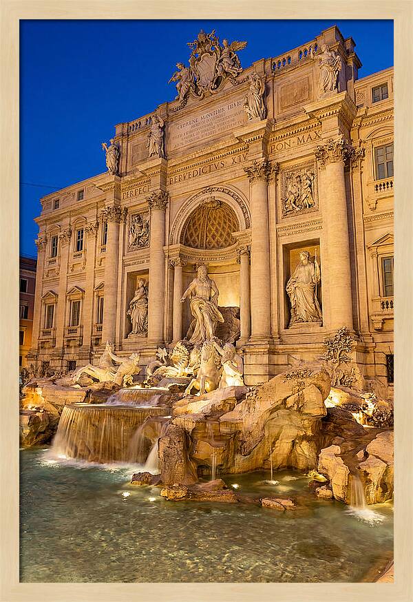 Trevi Fountain At Blue Hour