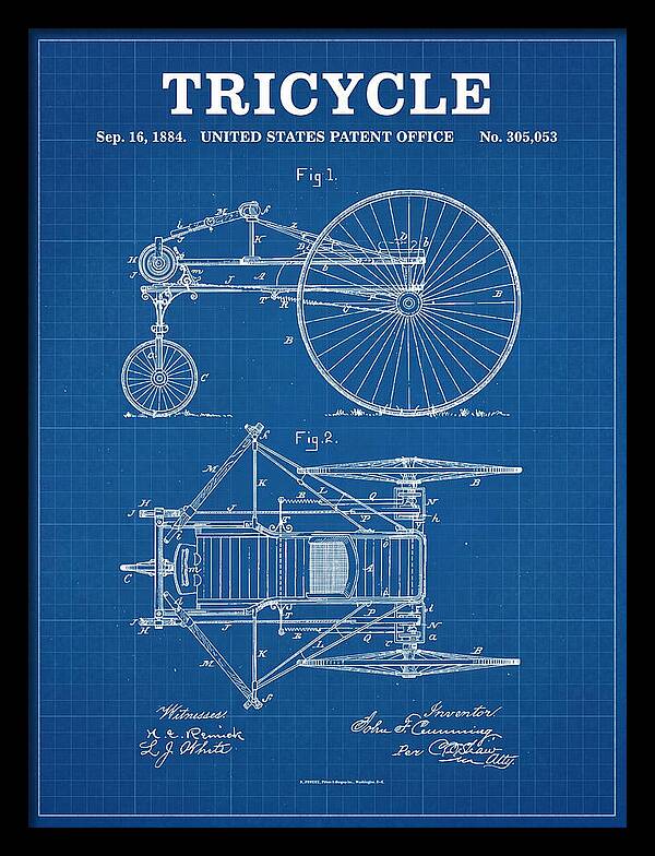 Tricycle Blueprint Patent Us305053a