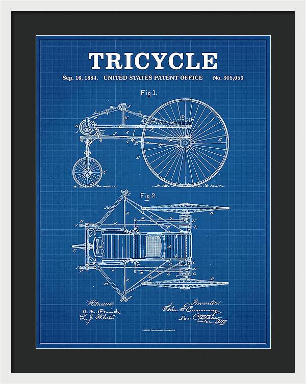 Tricycle Blueprint Patent Us305053a