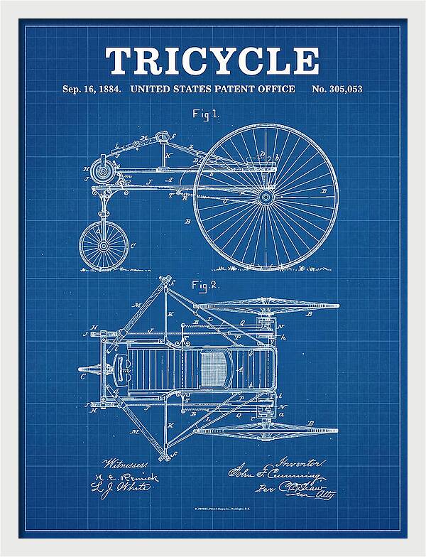 Tricycle Blueprint Patent Us305053a