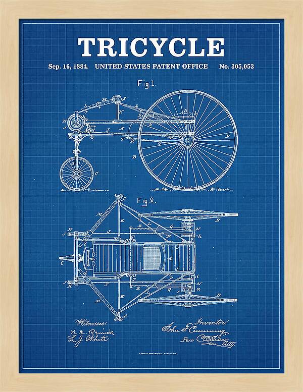 Tricycle Blueprint Patent Us305053a