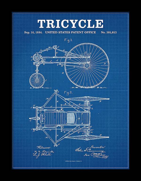 Tricycle Blueprint Patent Us305053a