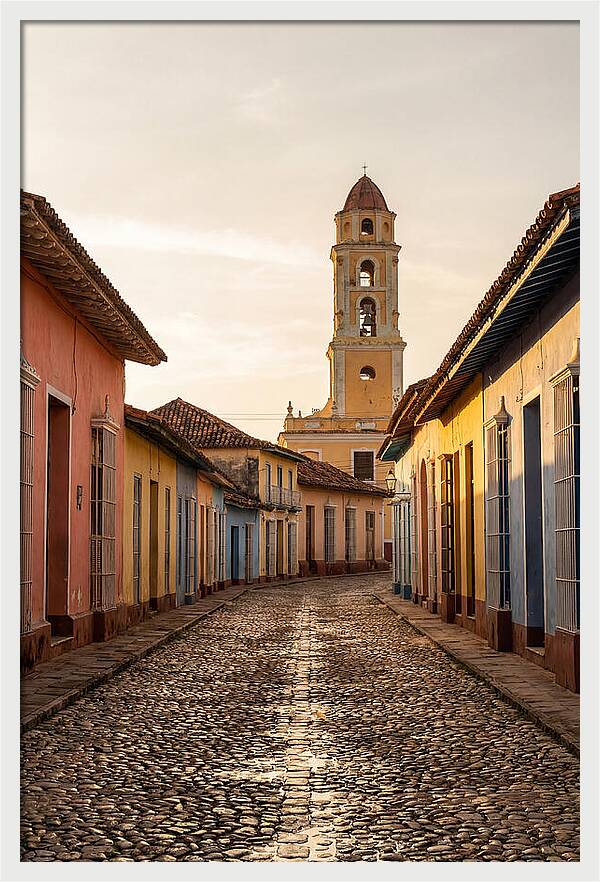 Trinidad Colonial Street At Golden Hour