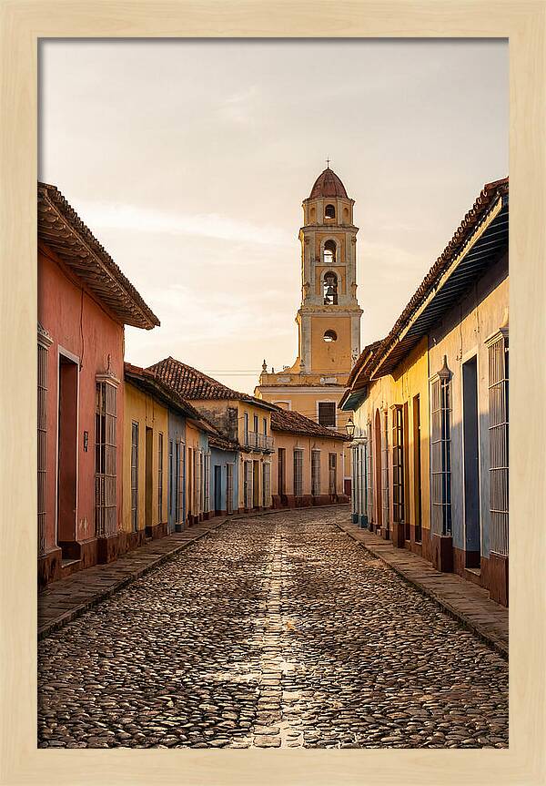 Trinidad Colonial Street At Golden Hour
