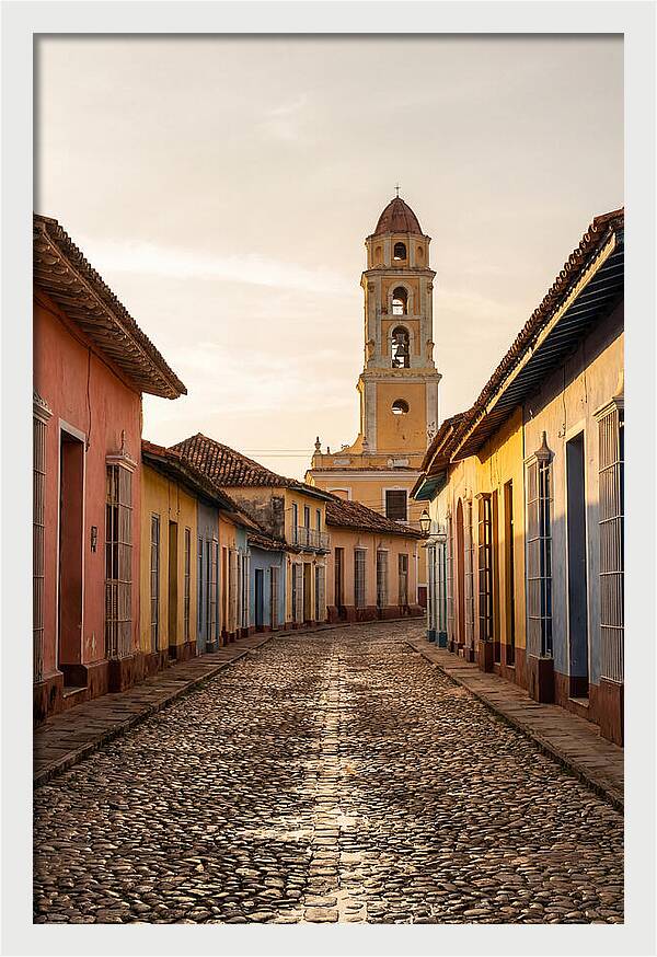 Trinidad Colonial Street At Golden Hour