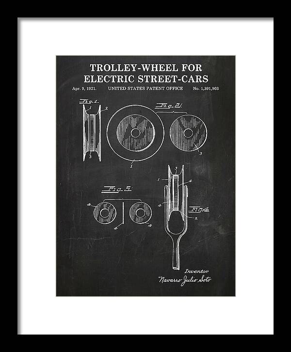 Trolley Wheel For Electric Street Cars Chalkboard Patent Us1391903
