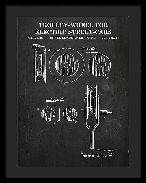 Trolley Wheel For Electric Street Cars Chalkboard Patent Us1391903