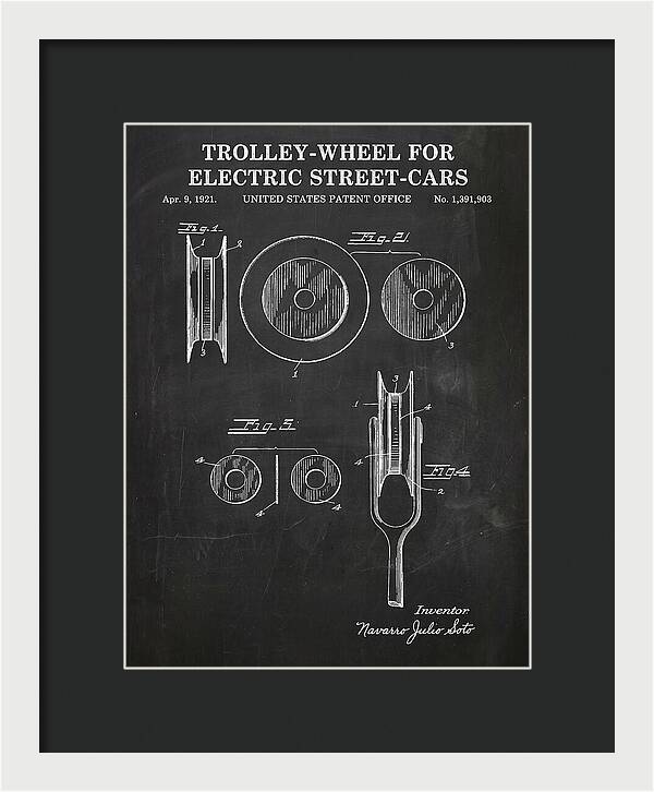 Trolley Wheel For Electric Street Cars Chalkboard Patent Us1391903
