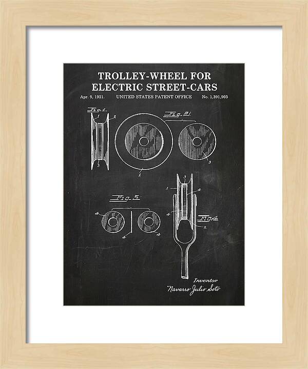 Trolley Wheel For Electric Street Cars Chalkboard Patent Us1391903