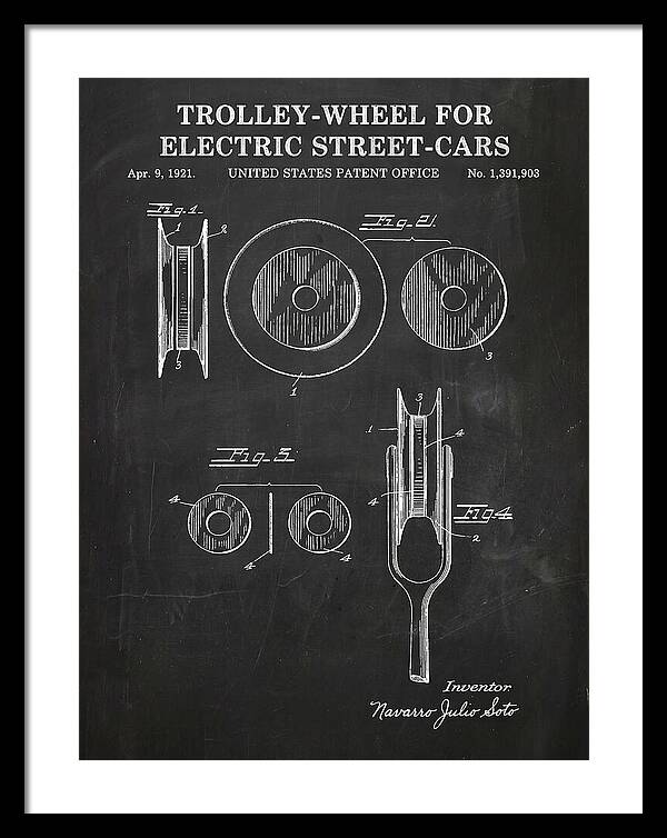 Trolley Wheel For Electric Street Cars Chalkboard Patent Us1391903