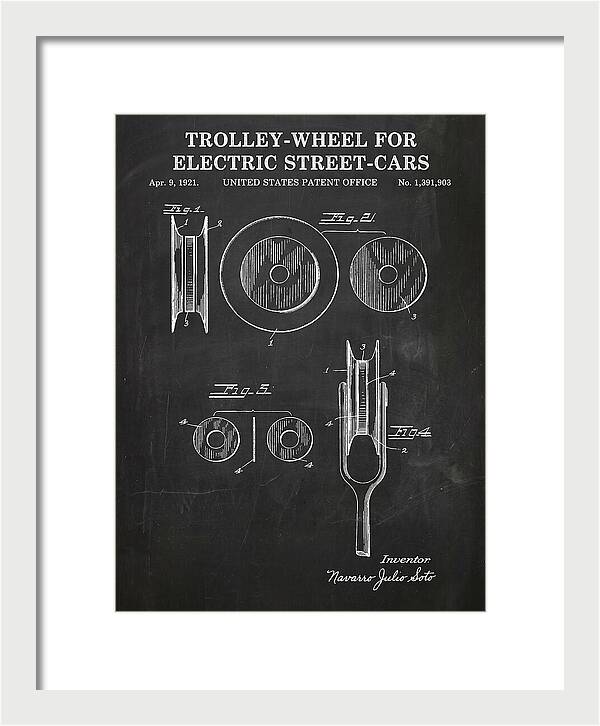 Trolley Wheel For Electric Street Cars Chalkboard Patent Us1391903
