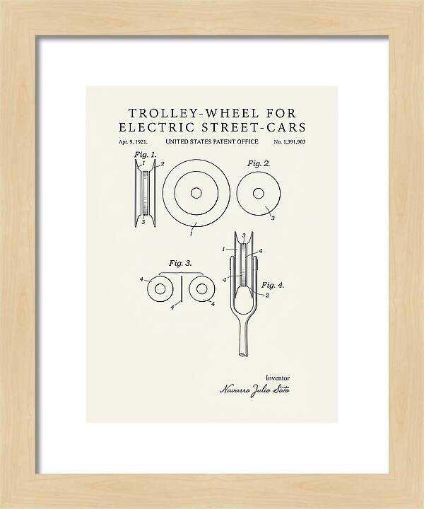 Trolley Wheel For Electric Street Cars Minimalist Patent Us1391903