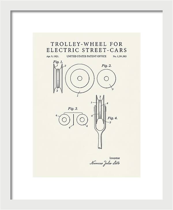 Trolley Wheel For Electric Street Cars Minimalist Patent Us1391903