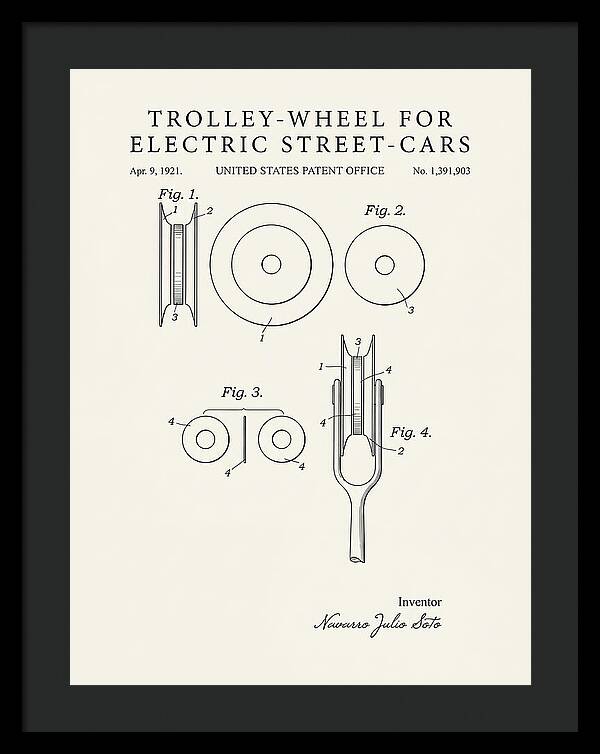 Trolley Wheel For Electric Street Cars Minimalist Patent Us1391903